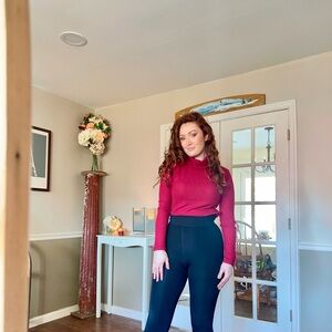 Burgundy Ribbed Turtle Neck Sweater